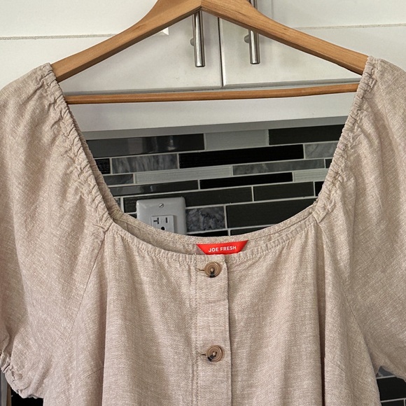 JOE FRESH Linen Blend Midi Button Front Dress - Picture 8 of 12